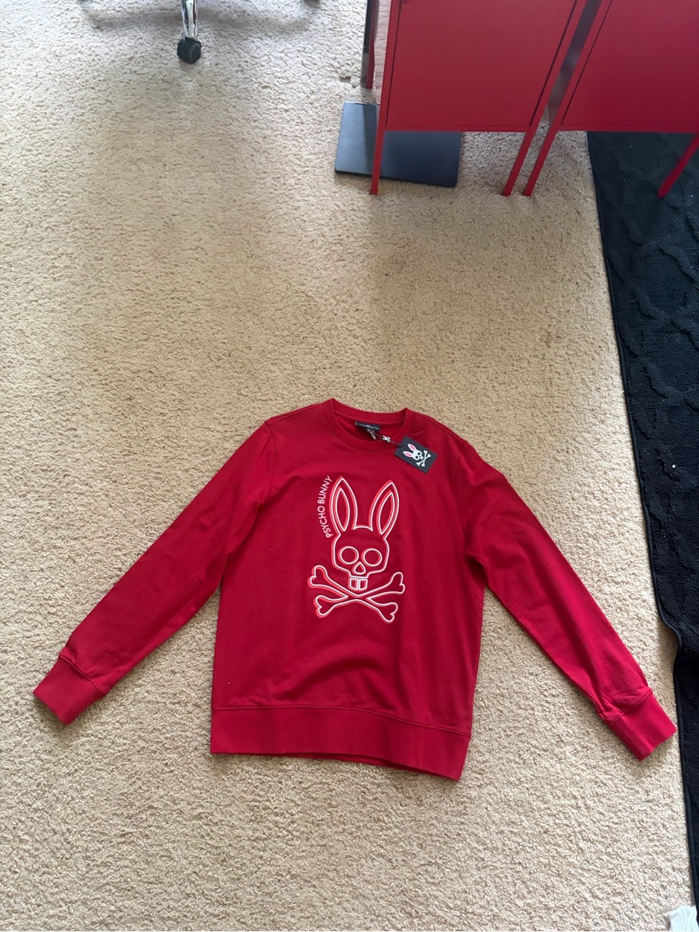 Psycho Bunny Red Logo Crewneck Sweatshirt